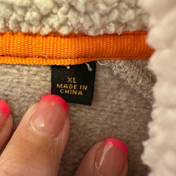 Orvis Trout Bum Fleece 1/4 Zip Sweater Tan/Oatmeal Sherpa Lined Collar Men’s XL - Picture 5 of 11